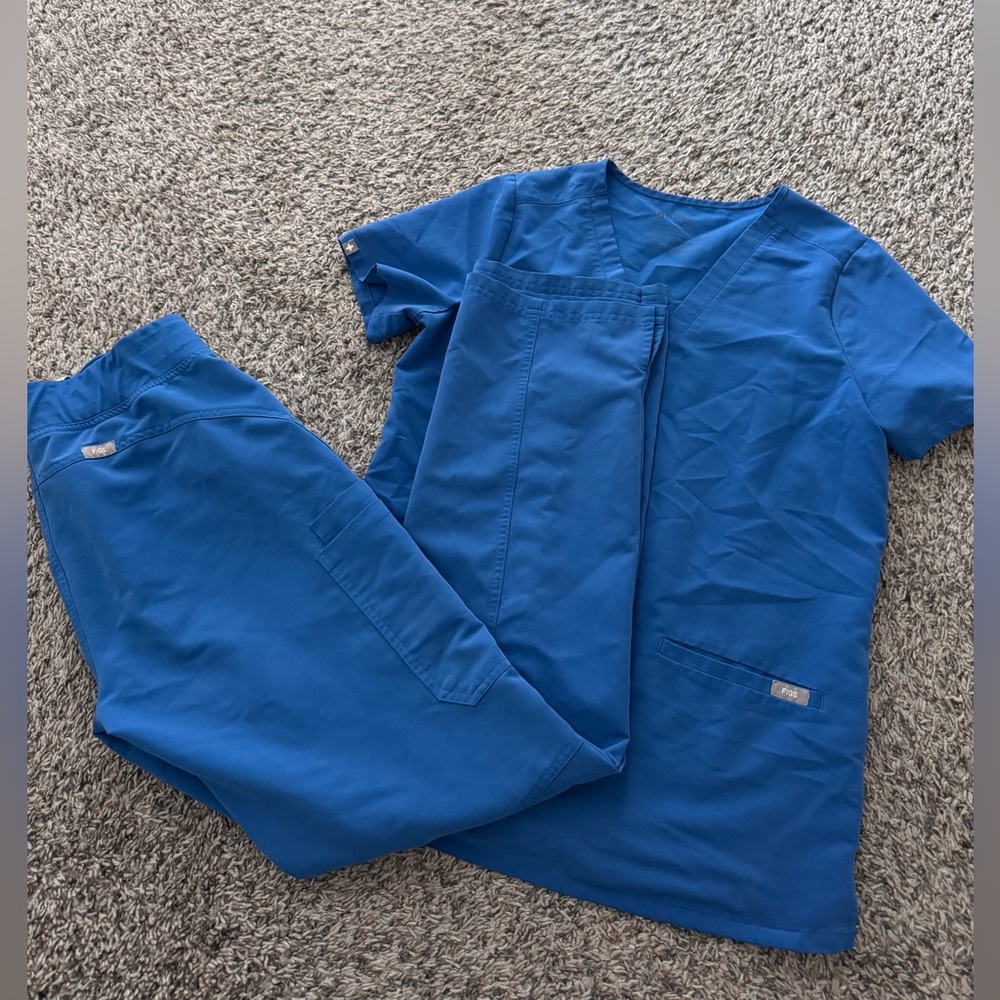 Figs Royal Blue Scrub Set